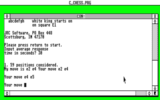 C Chess atari screenshot